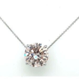 5.02 Pink Diamond pendant necklace (lab grown) on white gold chain